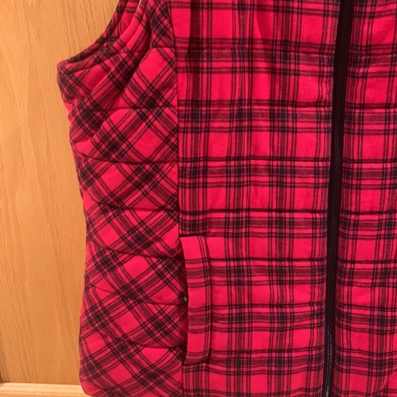 Duluth Trading Co. Sherpa Lined Buffalo Check Plaid Vest Women’s Size Large - Picture 9 of 15